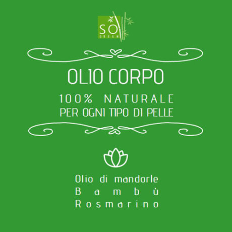 SOGREEN olio corpo agli estratti di bambù biologico e profumato al rosmarino per massaggi e relax