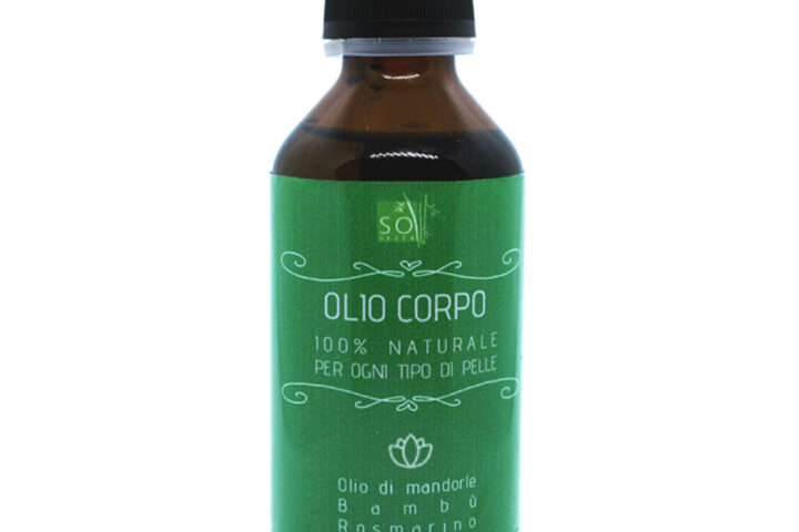 SOGREEN olio corpo agli estratti di bambù biologico e profumato al rosmarino per massaggi e relax